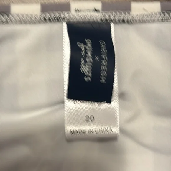 NWT Gabi fresh collab 2 piece swimsuit Black White Checkered Bikini Set 20 D/DD - Picture 7 of 9